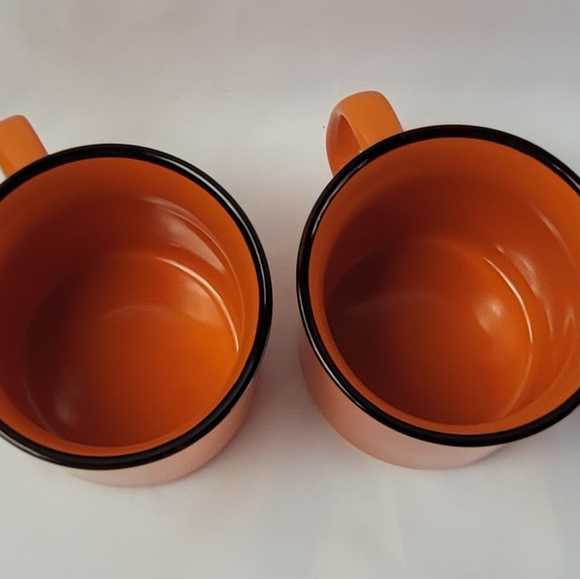 MUGS Set of 2 BULLEIT FRONTIER WHISKEY Bright Orange 9 oz Coffee Tea Compact - Picture 3 of 7